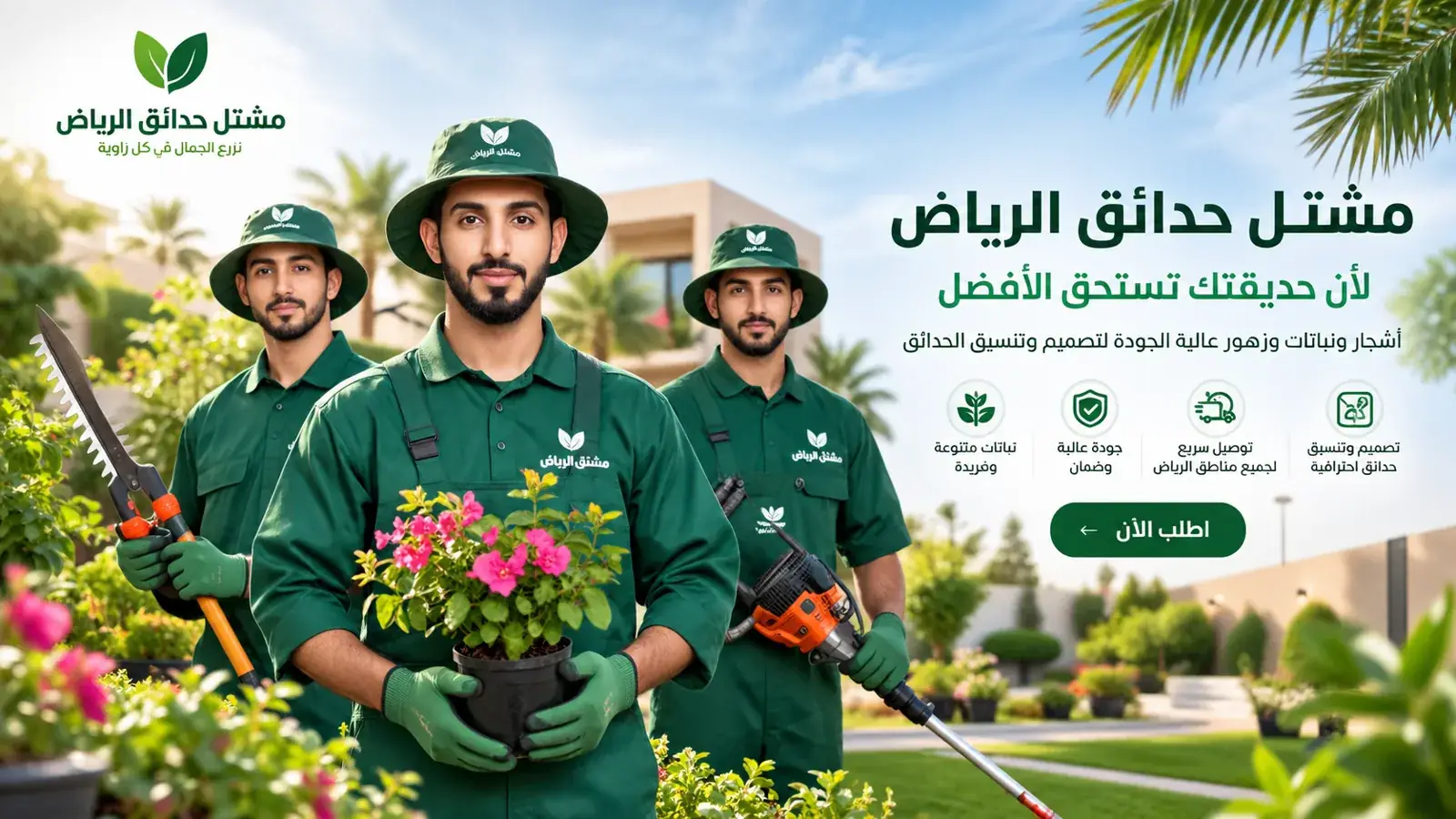 مشتل حدائق الرياض لأن حديقتك تستحق الأفضل - فريق متخصص لتصميم وتنسيق الحدائق